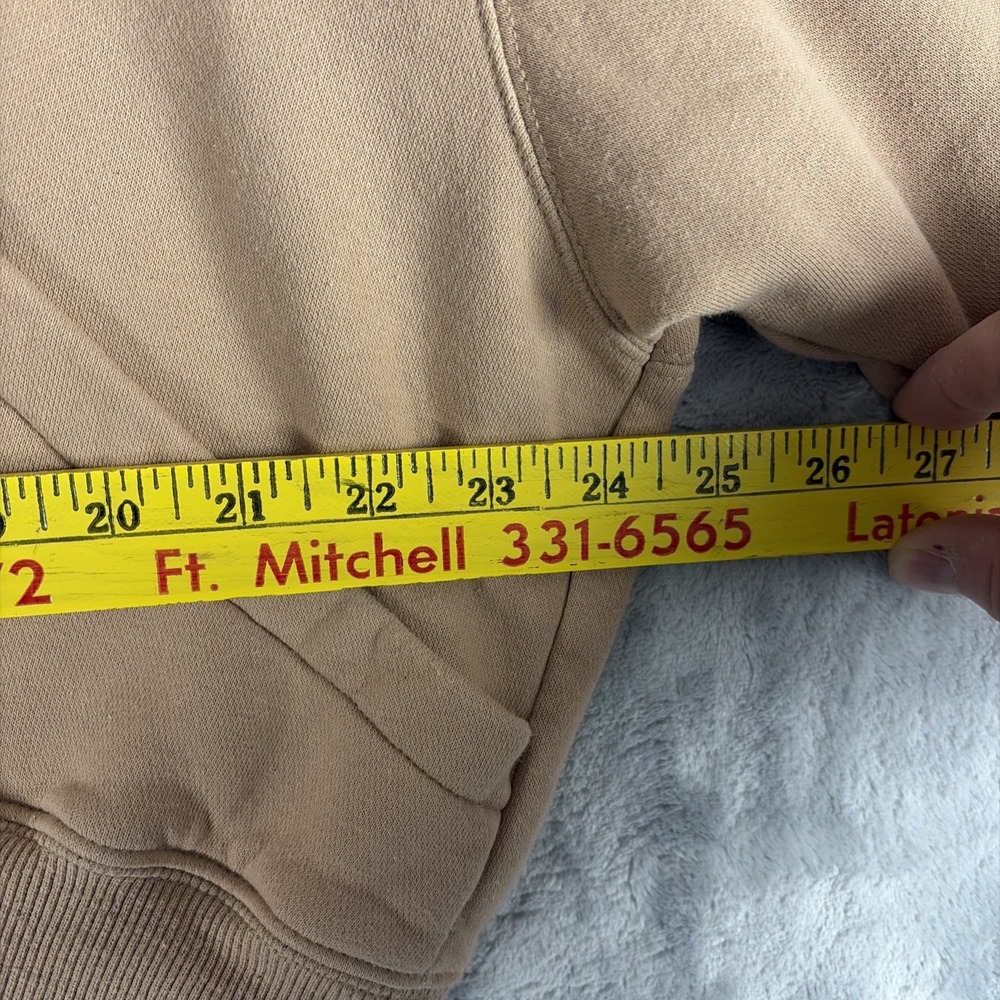 Nike Tan Cropped Hoodie with White Swoosh - Picture 4 of 6